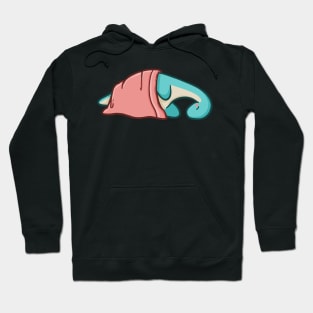 Tired cute long neck dino, dinosaur Hoodie